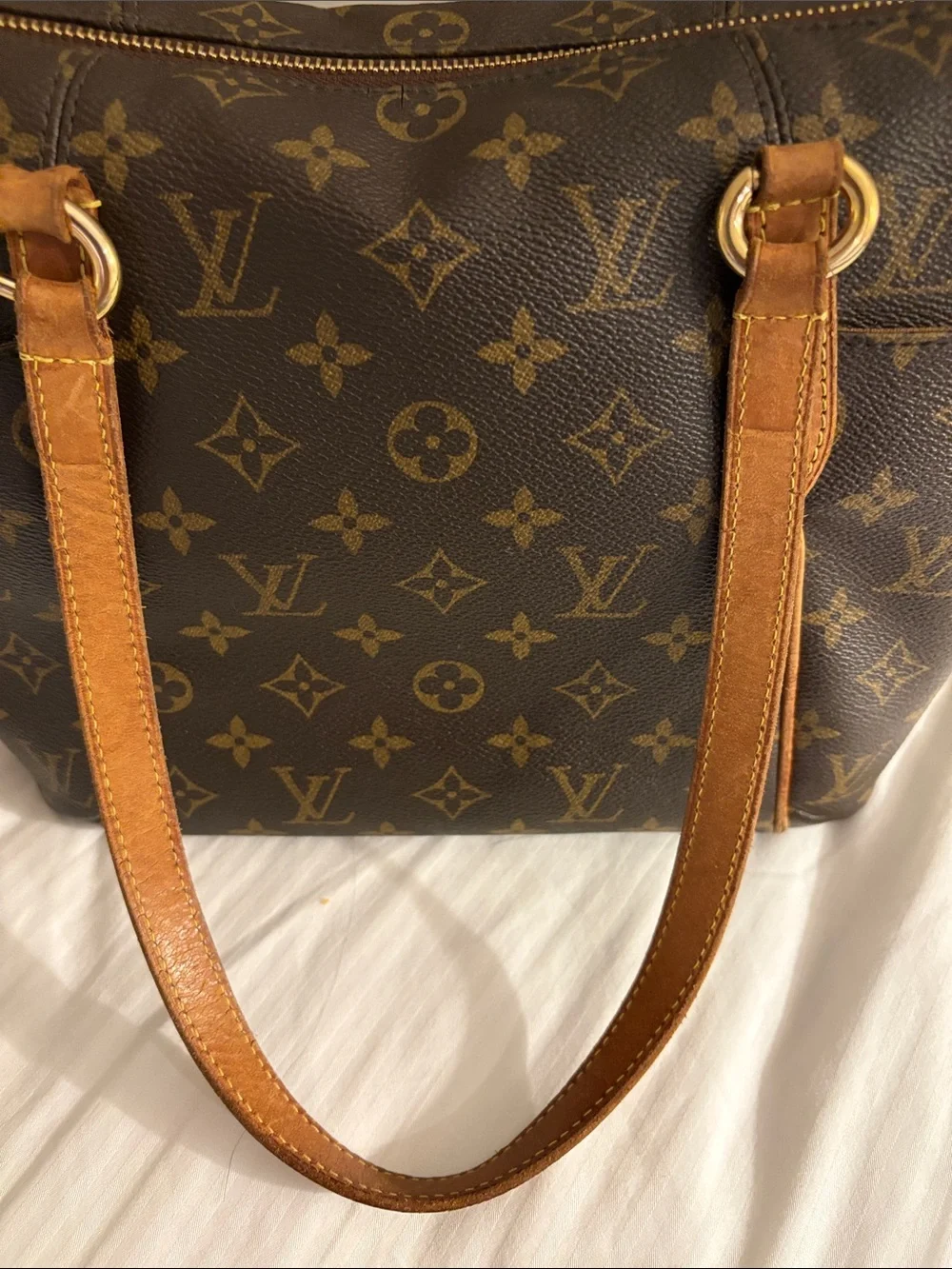 Authentic Louis Vuitton Monogram TotallyPM Canvas Shoulder Tote in Brown and Tan